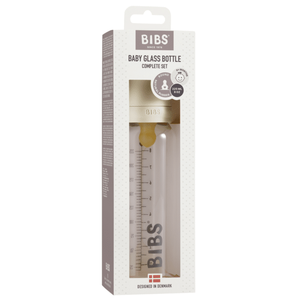 BIBS - Set complet biberon din sticla anticolici, 225 ml, Ivory - Image 2