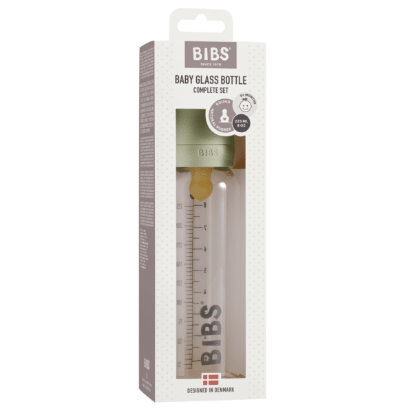 BIBS - Set complet biberon din sticla anticolici, 225 ml, Sage - Image 2