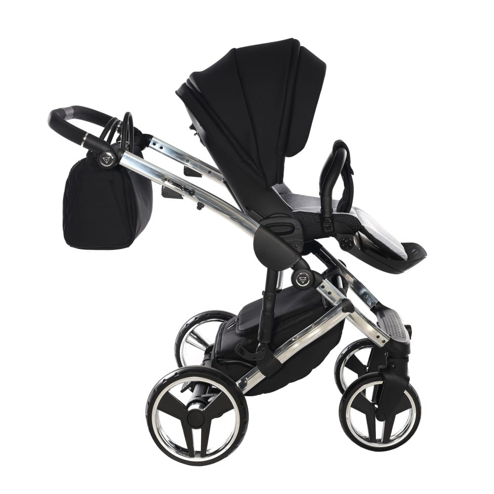 Carucior 2 in 1 Junama Diamond Mirror 03 Tex Black Silver - Image 12