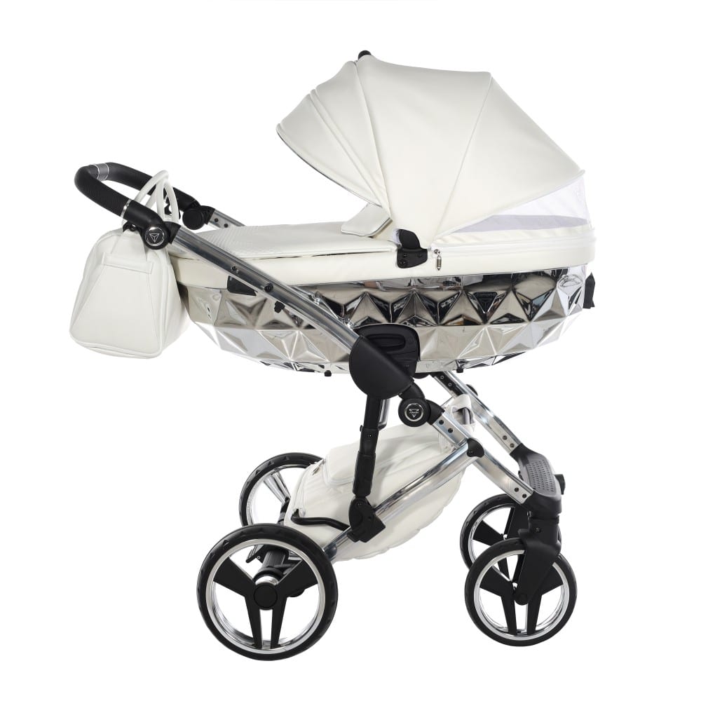 Carucior 2 in 1 Junama Diamond Mirror 15 Eco White Silver - Image 5