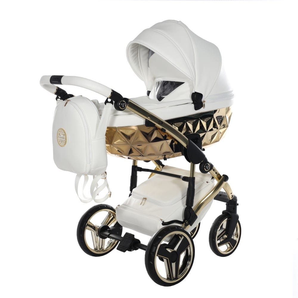 Carucior 2 in 1 Junama Diamond V2 Hand Craft 08 Gold White - Image 3