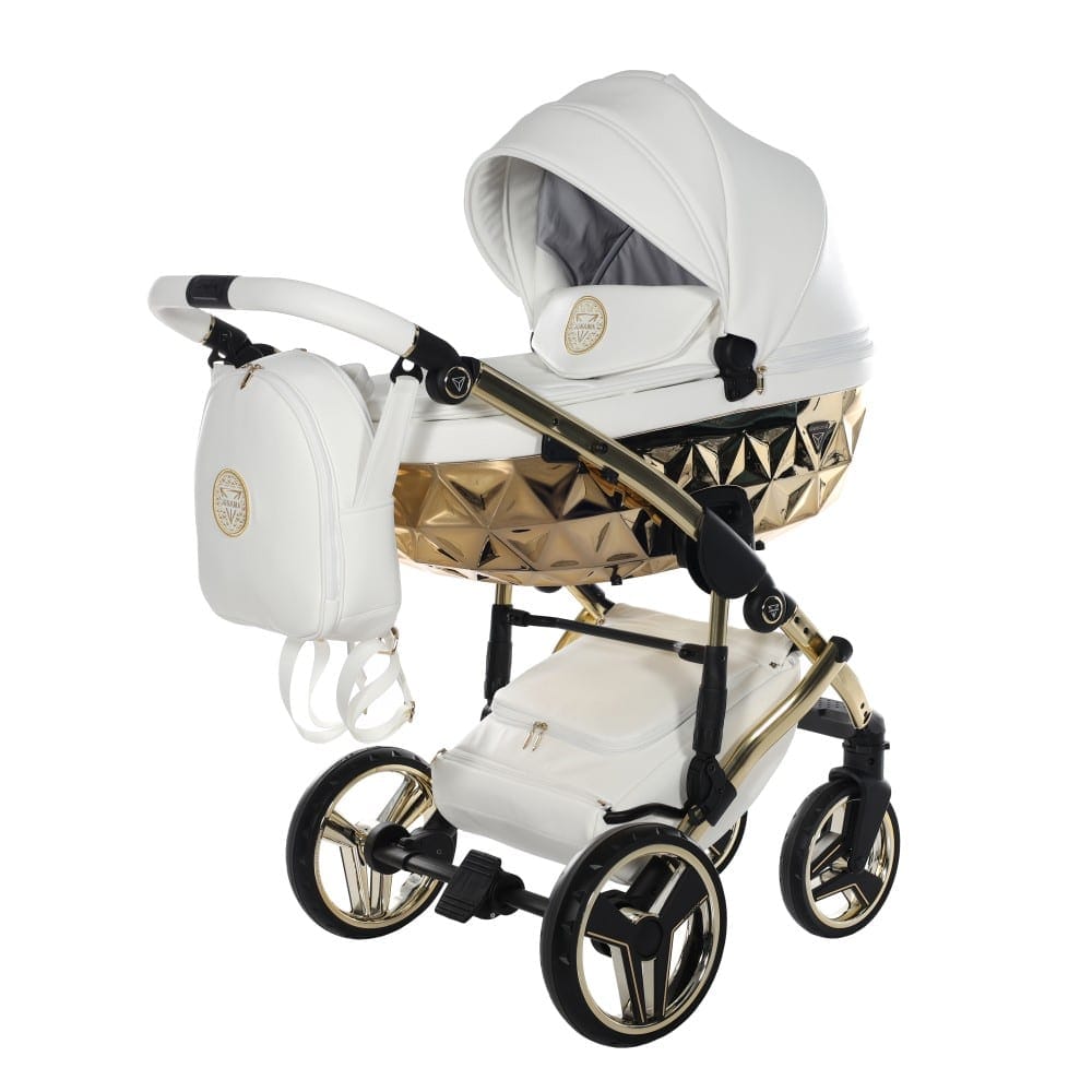 Carucior 2 in 1 Junama Diamond V2 Hand Craft 08 Gold White - Image 2