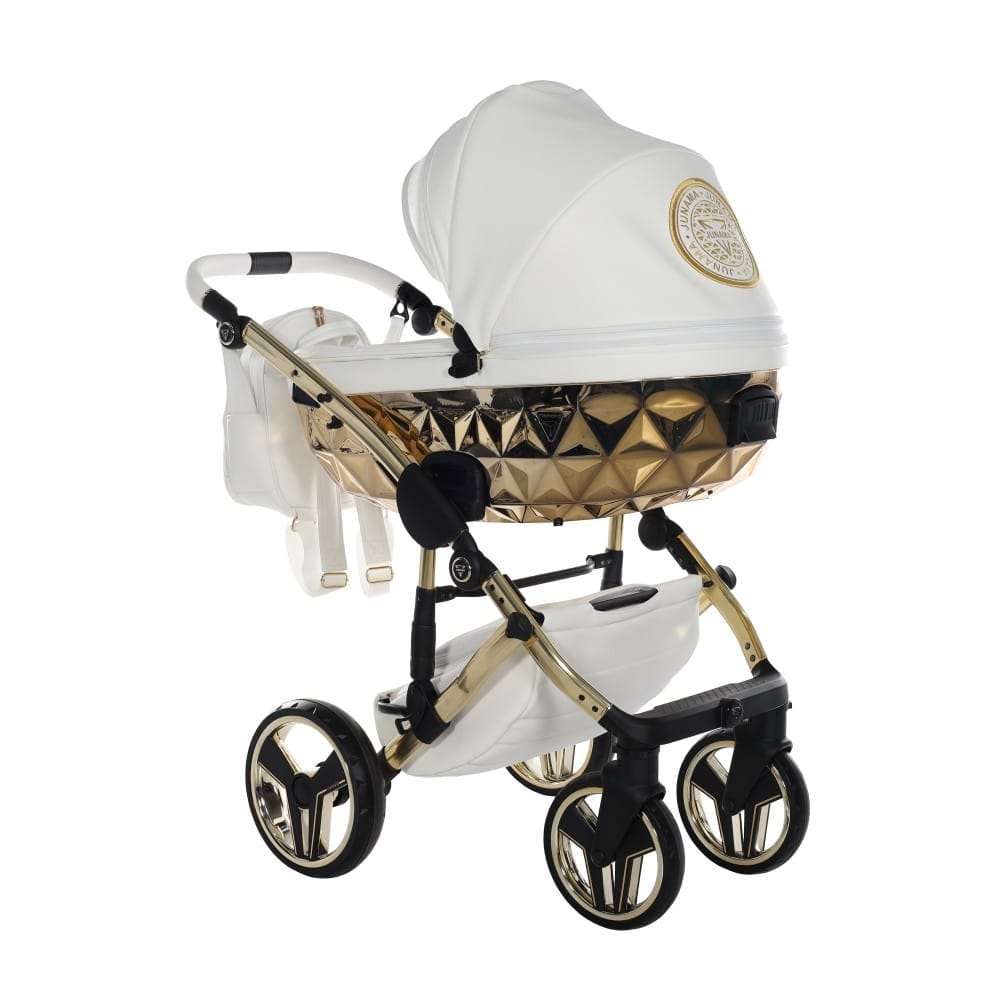 Carucior 2 in 1 Junama Diamond V2 Hand Craft 08 Gold White - Image 4