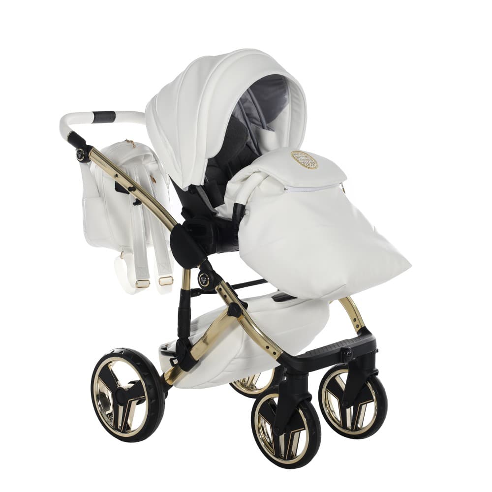 Carucior 2 in 1 Junama Diamond V2 Hand Craft 08 Gold White - Image 16