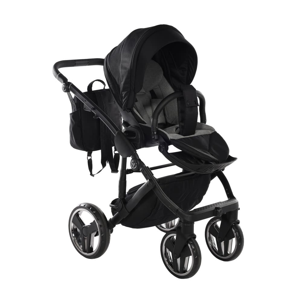 Carucior 2 in 1 Junama Diamond Basic Tex 01 Black - Image 6