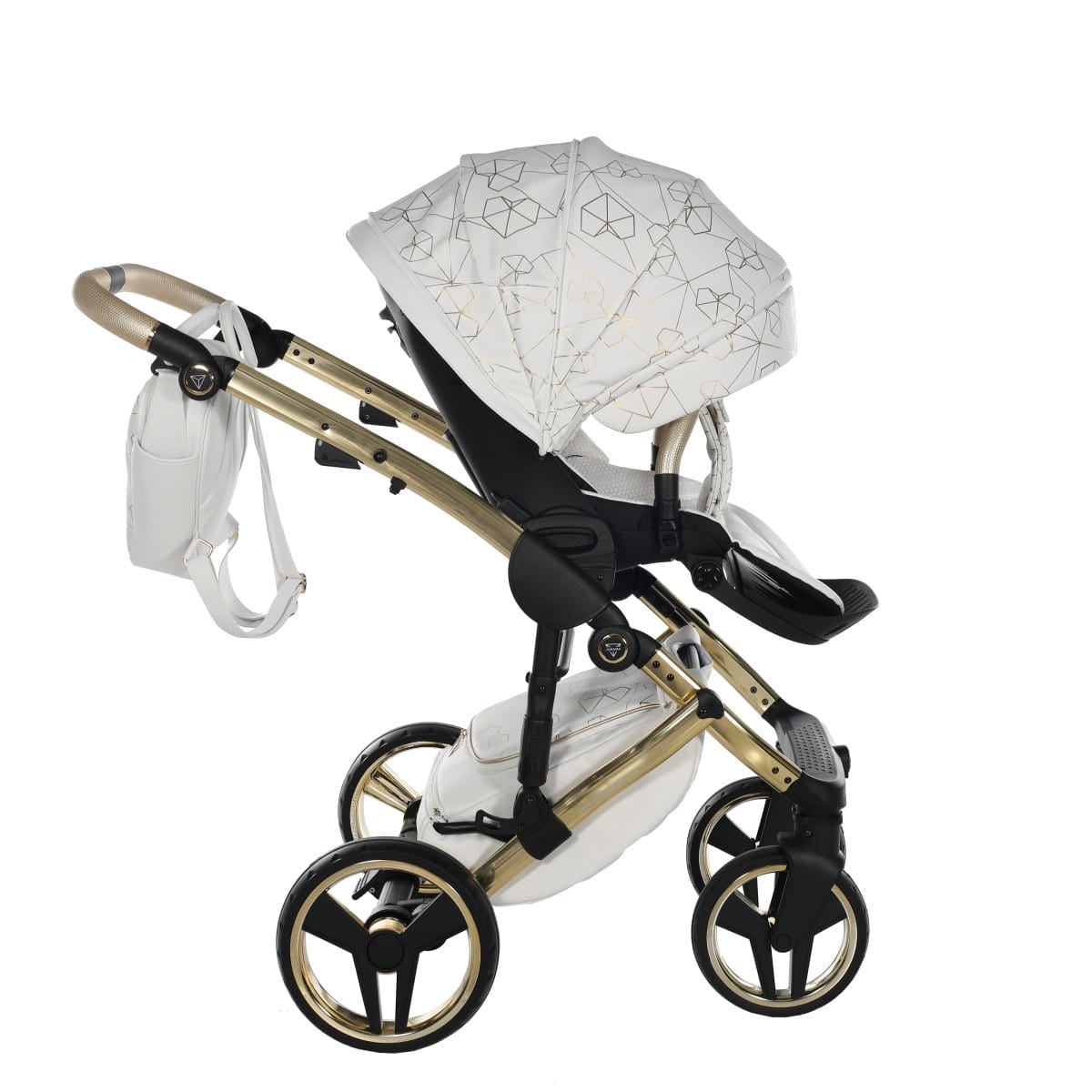 Carucior 2 in 1 Junama Diamond Heart 01 White Gold - Image 11