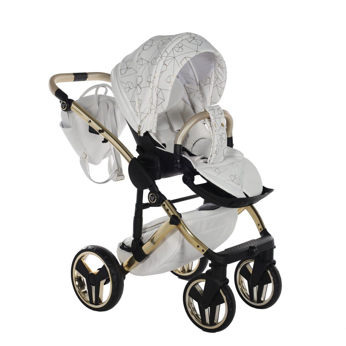 Carucior 2 in 1 Junama Diamond Heart 01 White Gold - Image 13