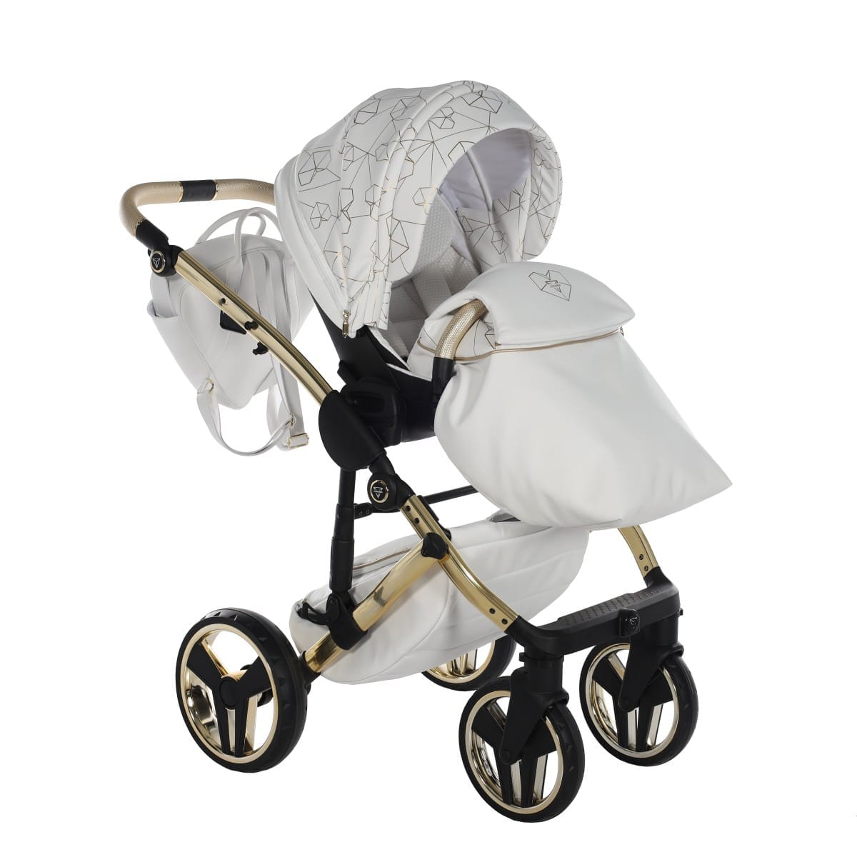 Carucior 2 in 1 Junama Diamond Heart 01 White Gold - Image 14