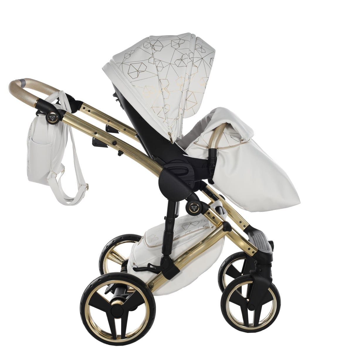 Carucior 2 in 1 Junama Diamond Heart 01 White Gold - Image 15