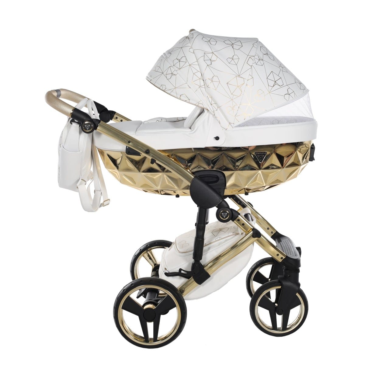 Carucior 2 in 1 Junama Diamond Heart 01 White Gold - Image 5