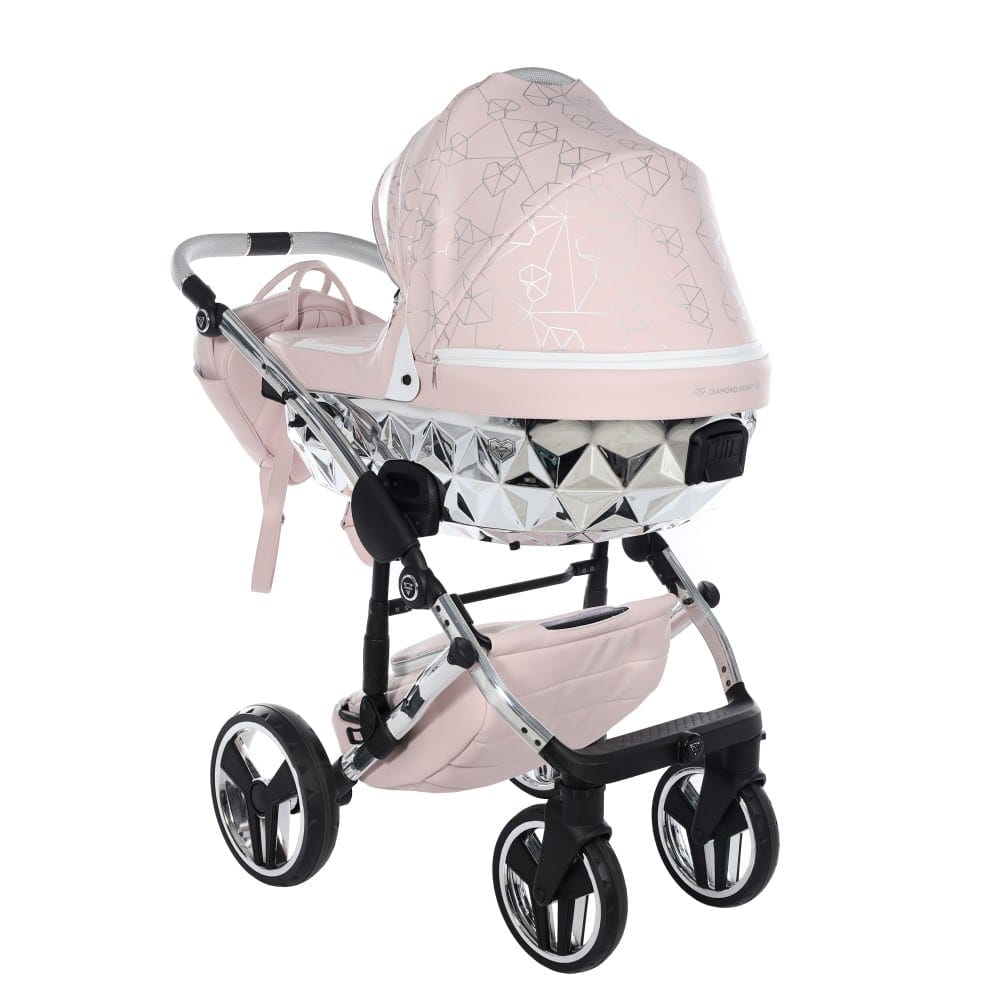 Carucior 2 in 1 Junama Diamond V2 Heart 06 Pink Silver - Image 5