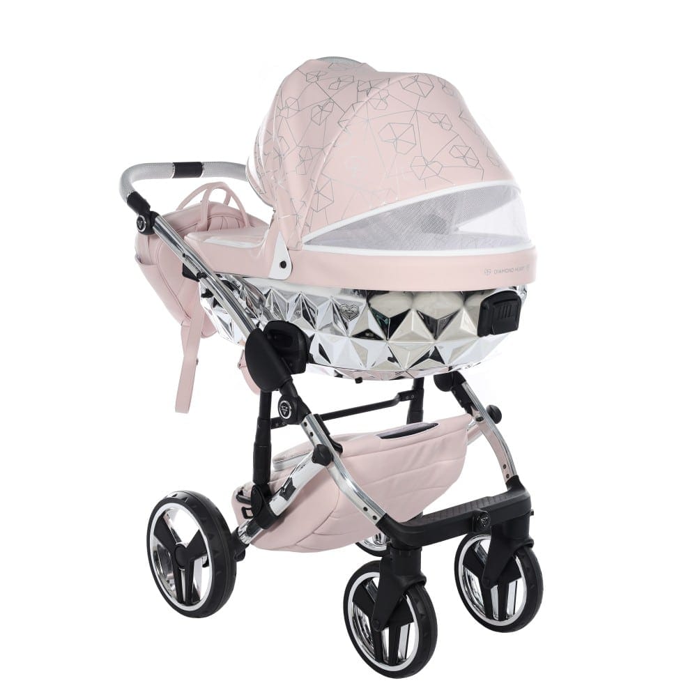 Carucior 2 in 1 Junama Diamond V2 Heart 06 Pink Silver - Image 12