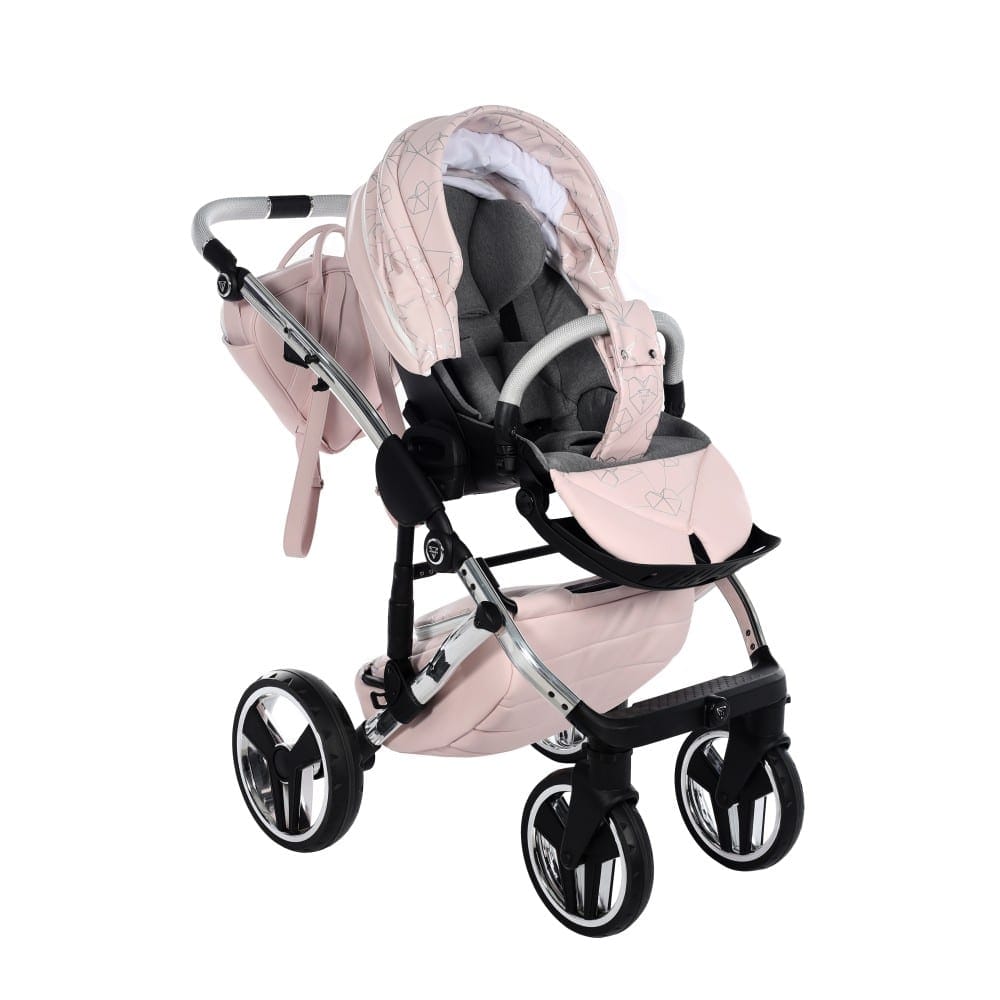 Carucior 2 in 1 Junama Diamond V2 Heart 06 Pink Silver - Image 17
