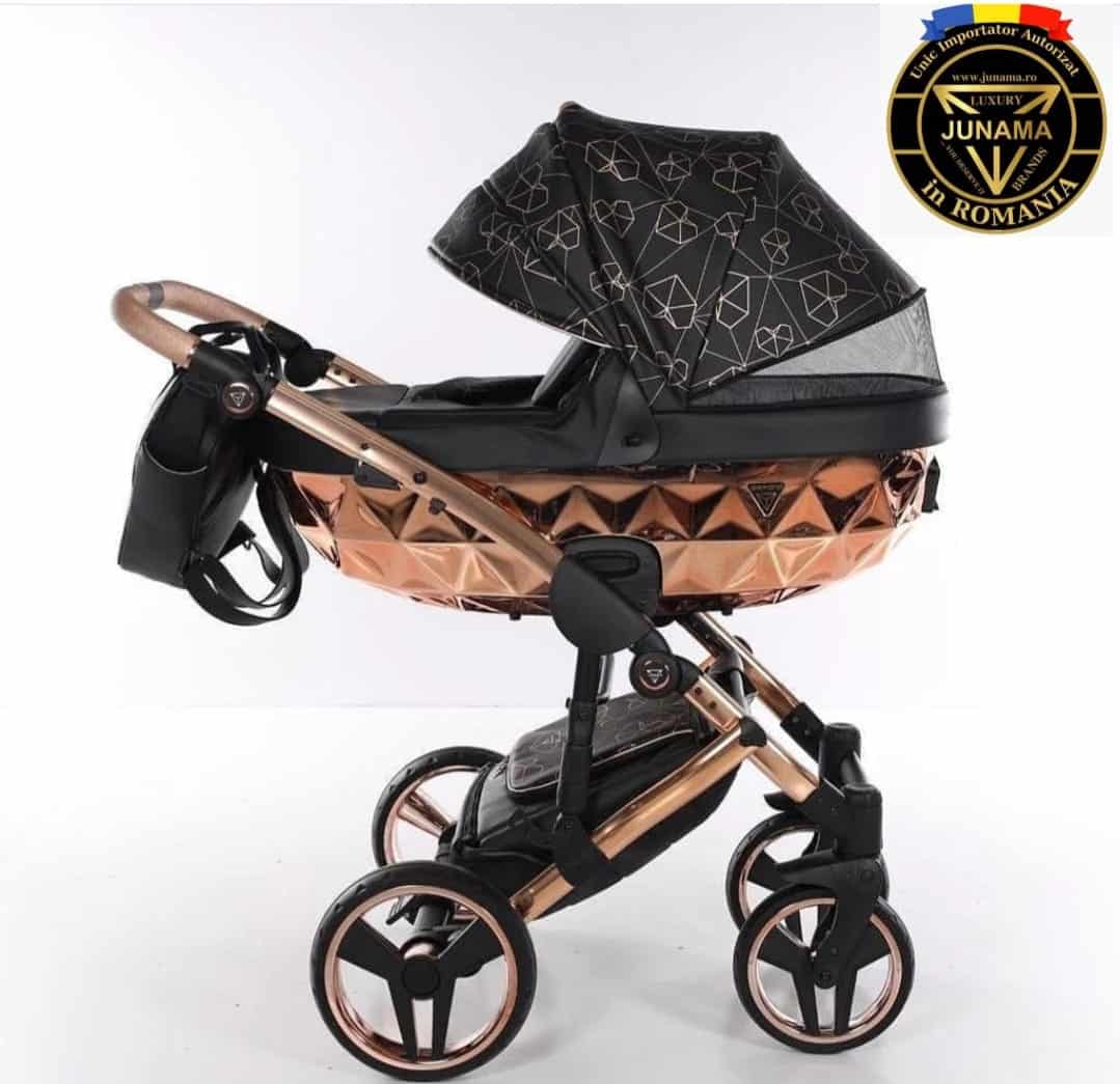 Carucior 2 in 1 Junama Diamond V2 Heart 02 Black Copper - Image 3