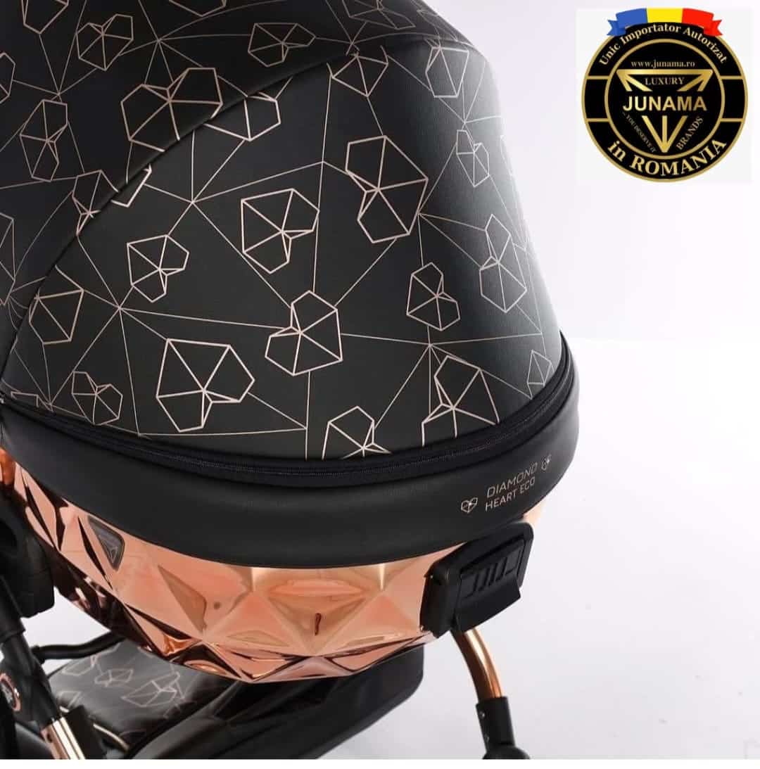 Carucior 2 in 1 Junama Diamond V2 Heart 02 Black Copper - Image 5