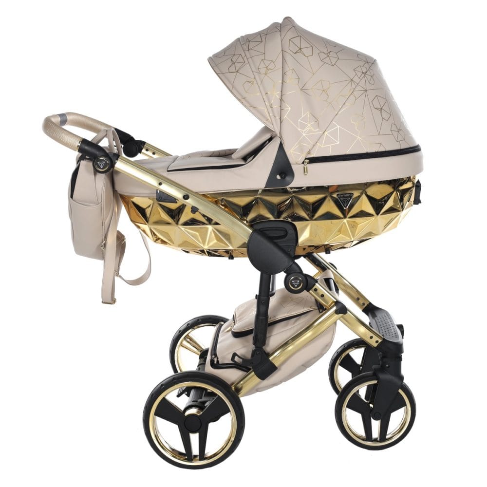 Carucior 2 in 1 Junama Diamond Heart Eco 07 Crem Gold - Image 7