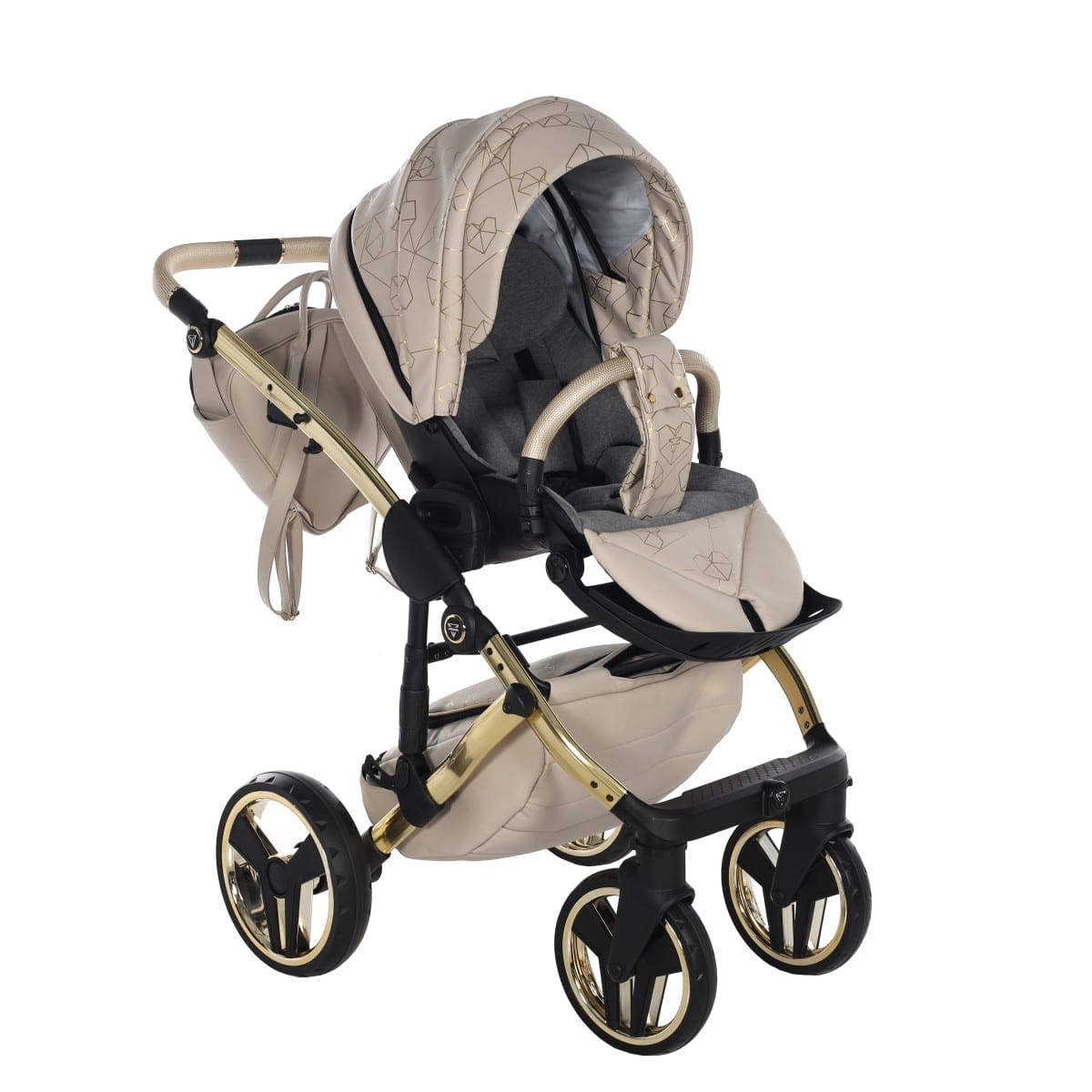 Carucior 2 in 1 Junama Diamond Heart Eco 07 Crem Gold - Image 12