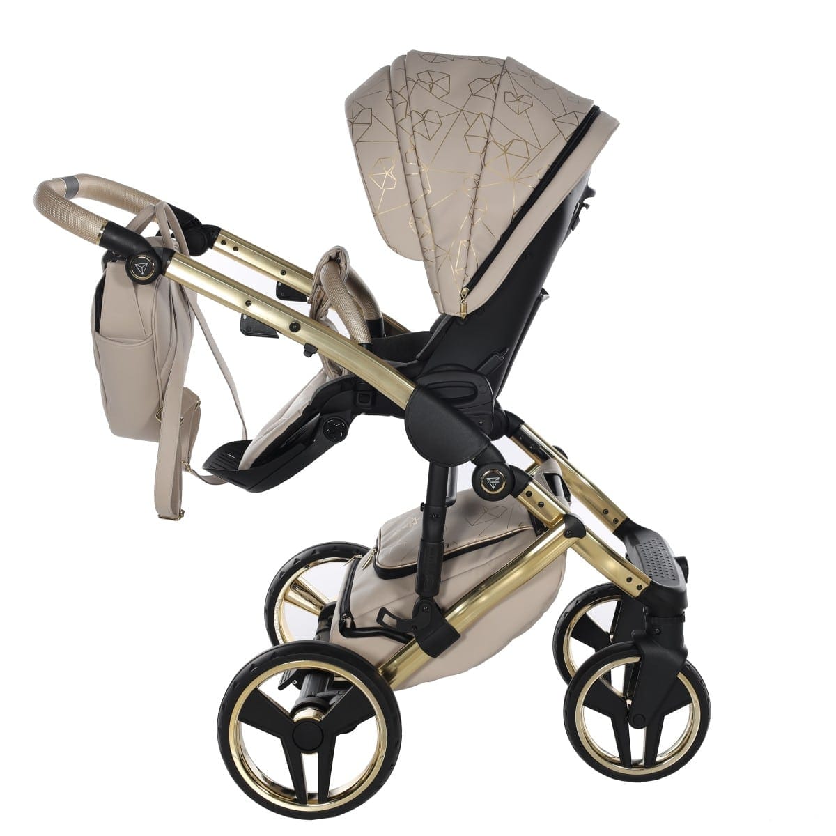 Carucior 2 in 1 Junama Diamond Heart Eco 07 Crem Gold - Image 14