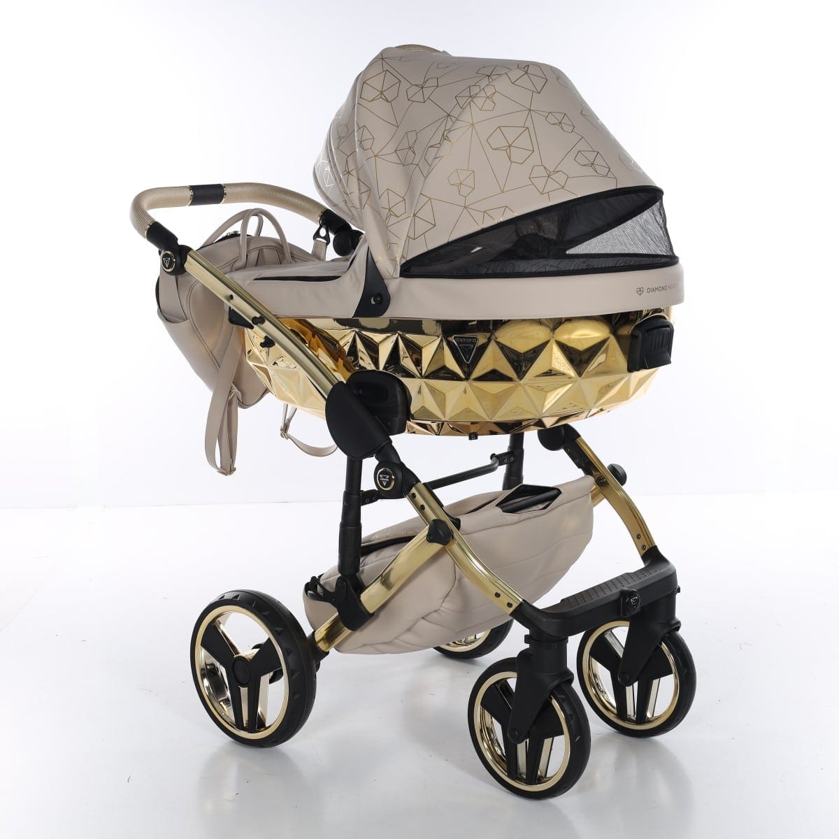Carucior 2 in 1 Junama Diamond Heart Eco 07 Crem Gold - Image 5