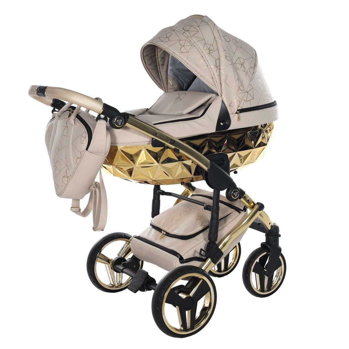 Carucior 2 in 1 Junama Diamond Heart Eco 07 Crem Gold - Image 2