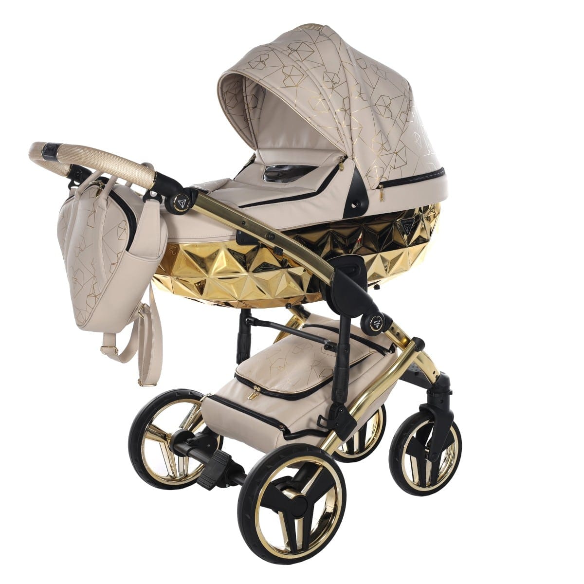 Carucior 2 in 1 Junama Diamond Heart Eco 07 Crem Gold - Image 3