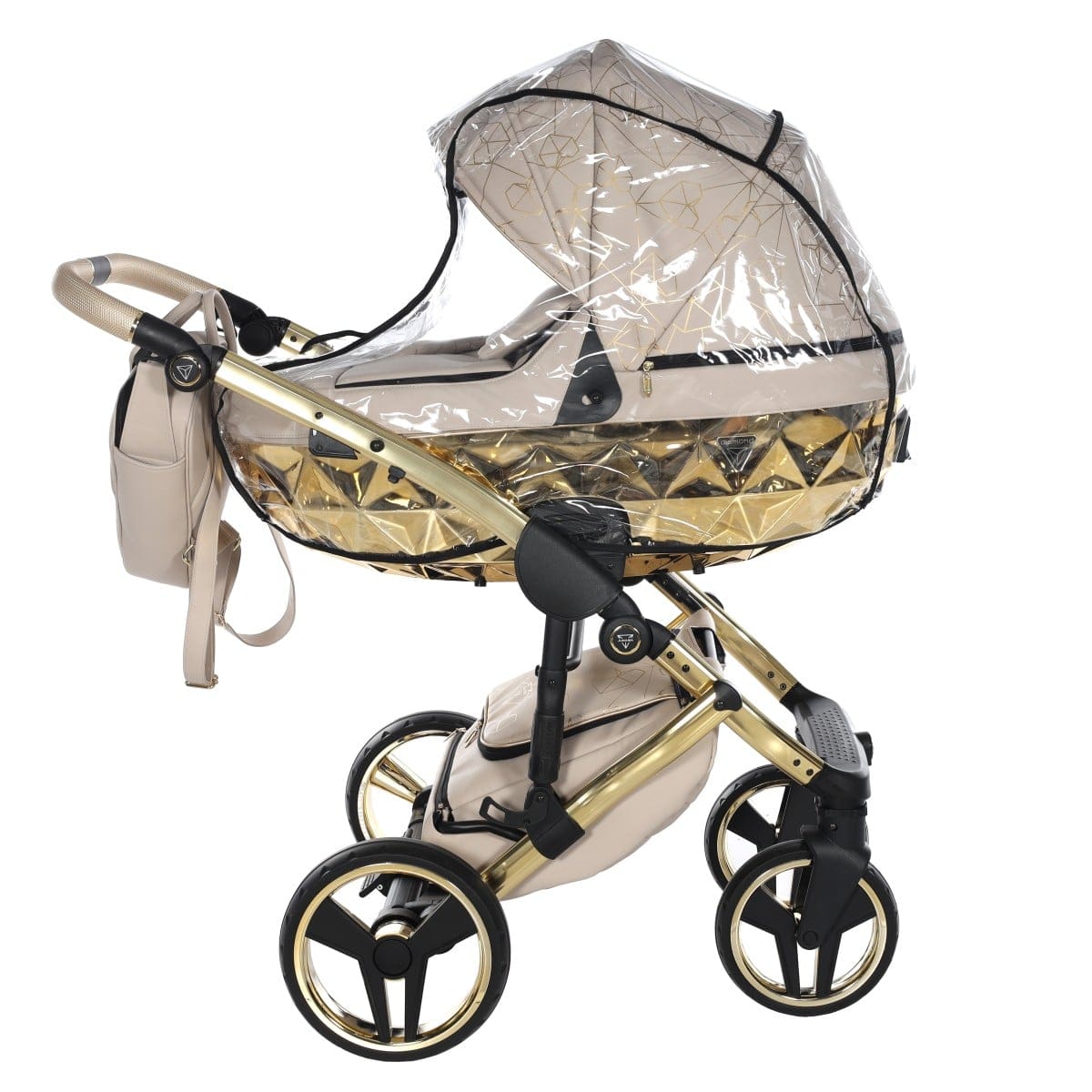 Carucior 2 in 1 Junama Diamond Heart Eco 07 Crem Gold - Image 8