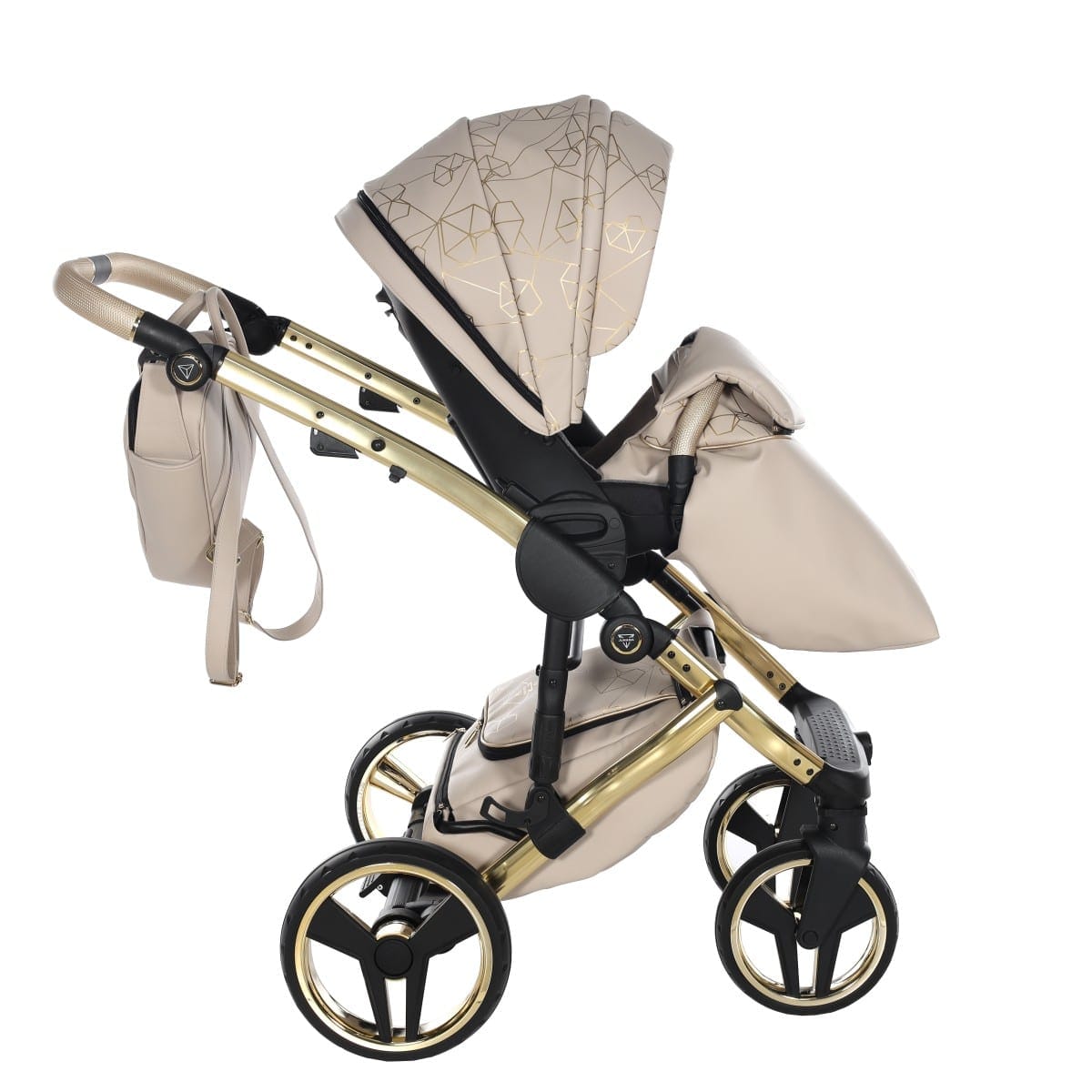 Carucior 2 in 1 Junama Diamond Heart Eco 07 Crem Gold - Image 10