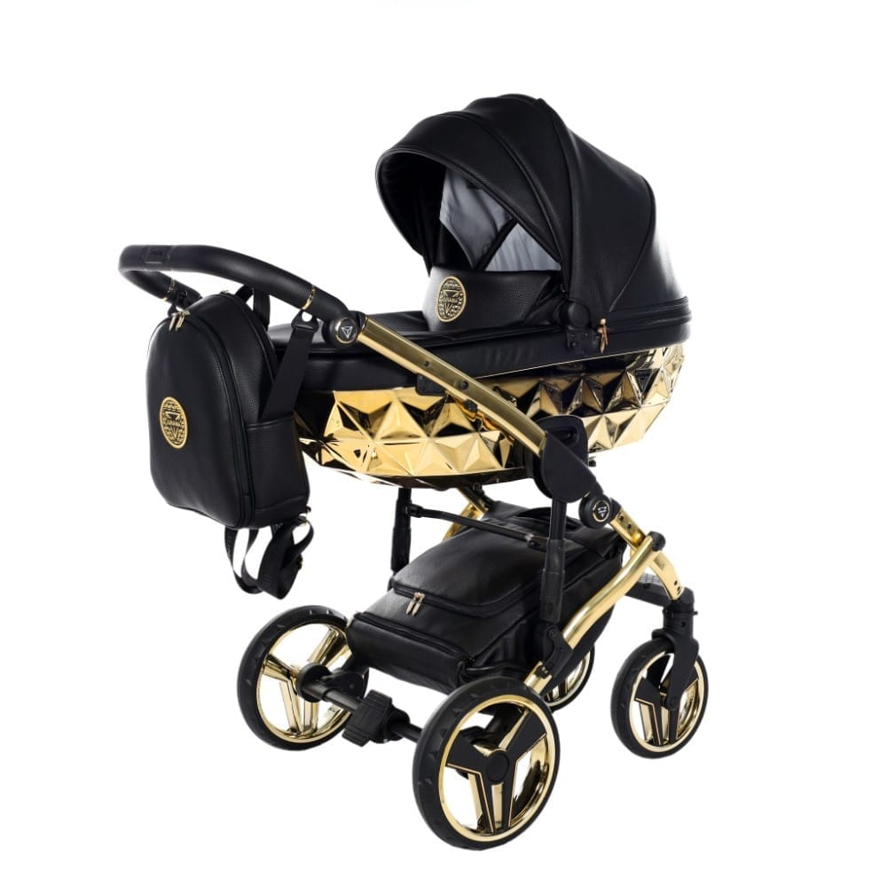Carucior 2 in 1 Junama Diamond V2 Hand Craft 05 Gold Black - Image 2