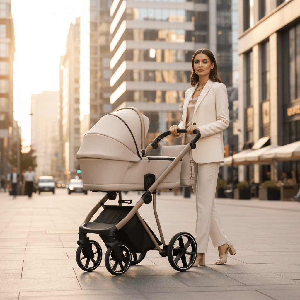 Cărucior pentru copii 2 in 1 iBebe Next2 Beige - Image 20