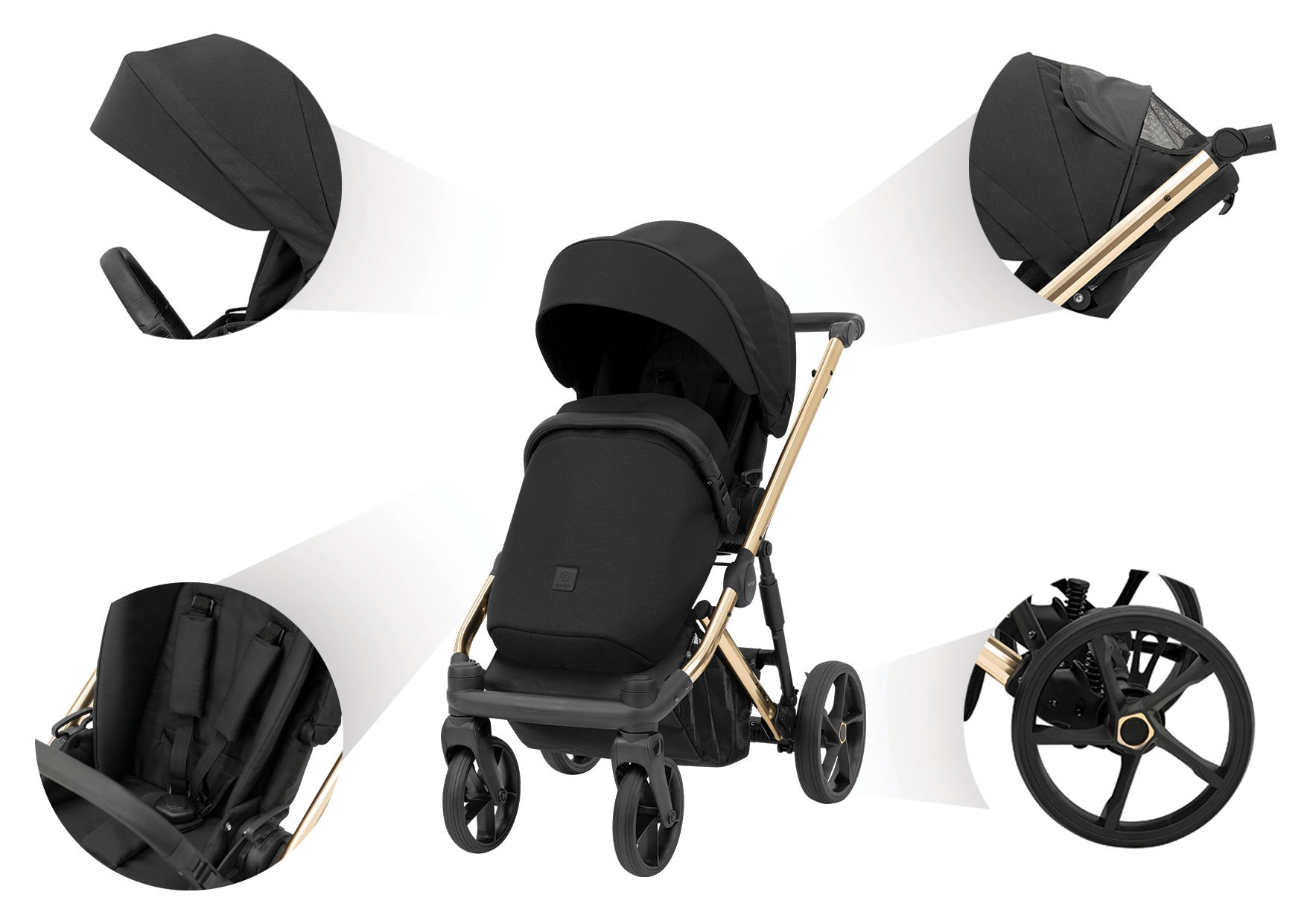 Carucior 2 in 1 Kunert Arizo Premium Eco Black - Image 6