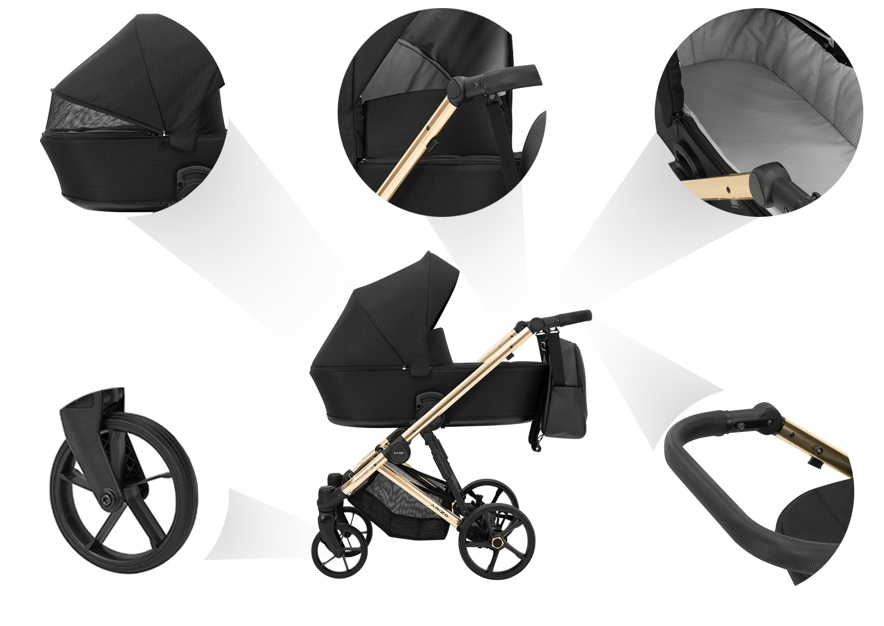 Carucior 2 in 1 Kunert Arizo Premium Eco Black - Image 5