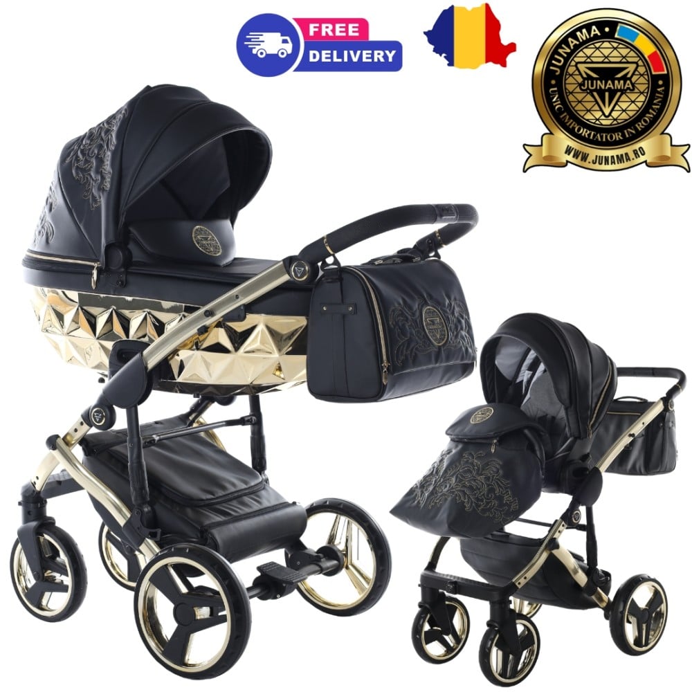 Carucior 2 in 1 Junama Diamond Enzo Gold 01 Black V3