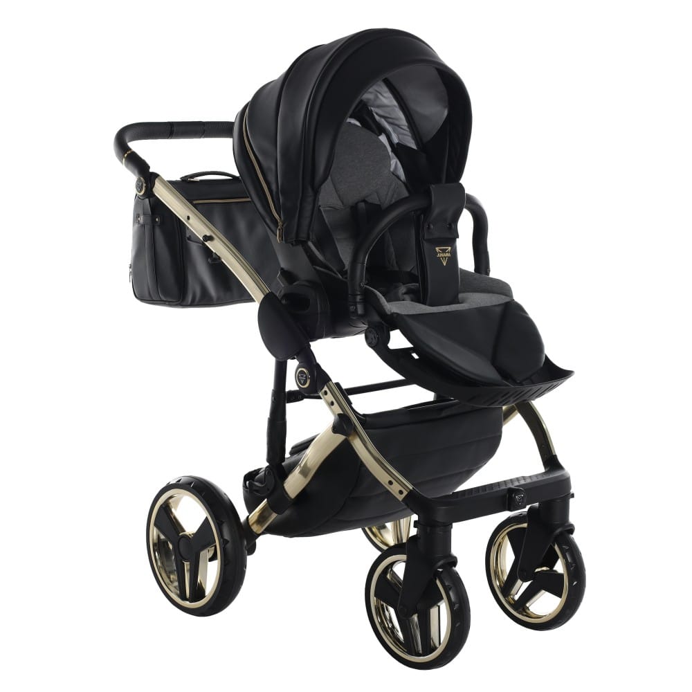 Carucior 2 in 1 Junama Diamond Enzo Gold 01 Black V3 - Image 4