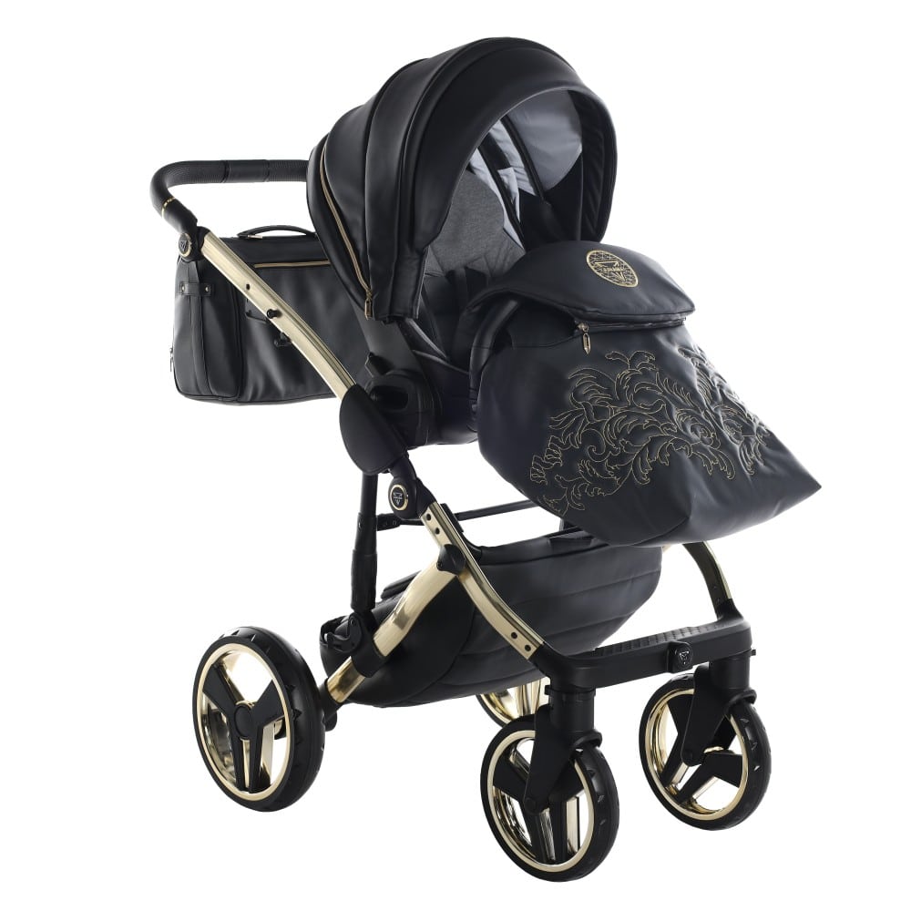 Carucior 2 in 1 Junama Diamond Enzo Gold 01 Black V3 - Image 3