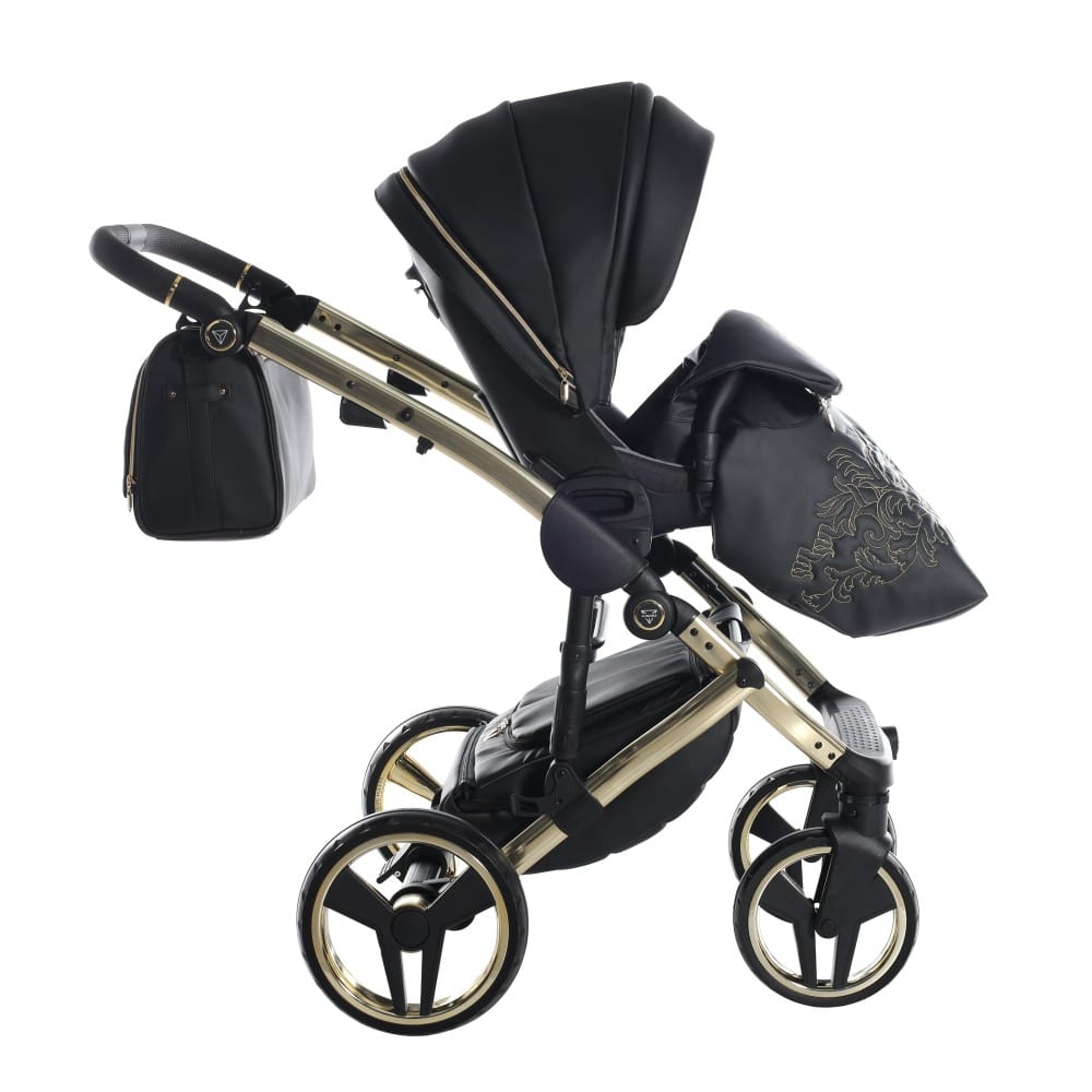 Carucior 2 in 1 Junama Diamond Enzo Gold 01 Black V3 - Image 6