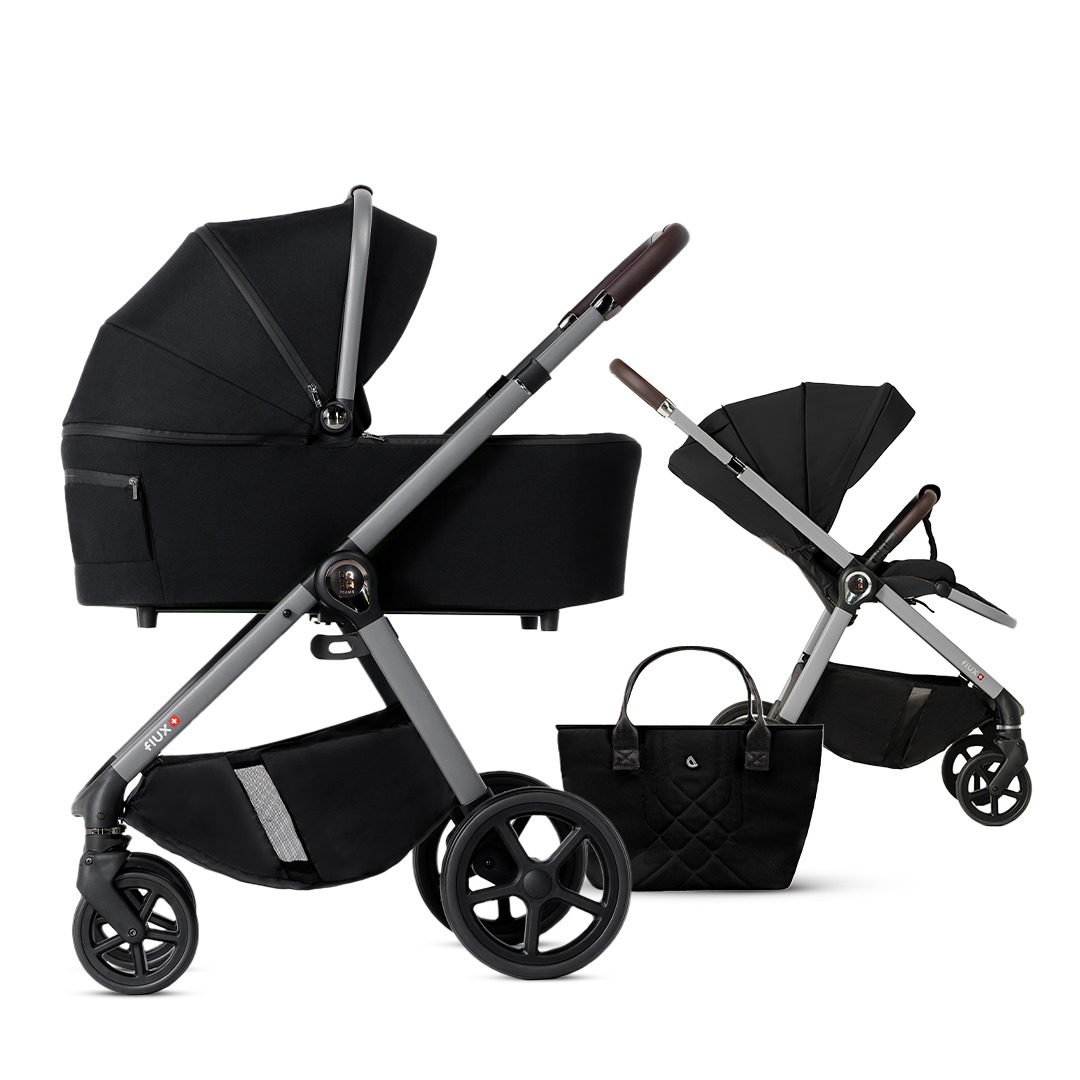 Carucior pentru copii 2 in 1 Dada Prams Flux Black