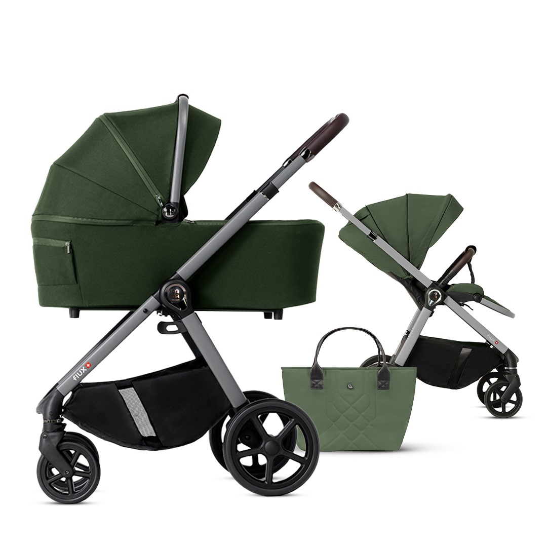 Carucior pentru copii 2 in 1 Dada Prams Flux Green