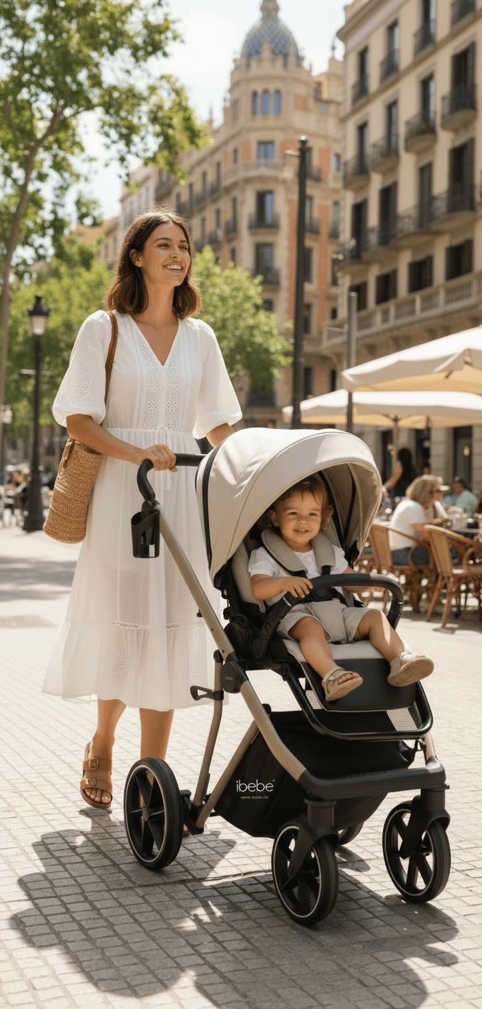 Cărucior pentru copii 2 in 1 iBebe Next2 Beige - Image 29