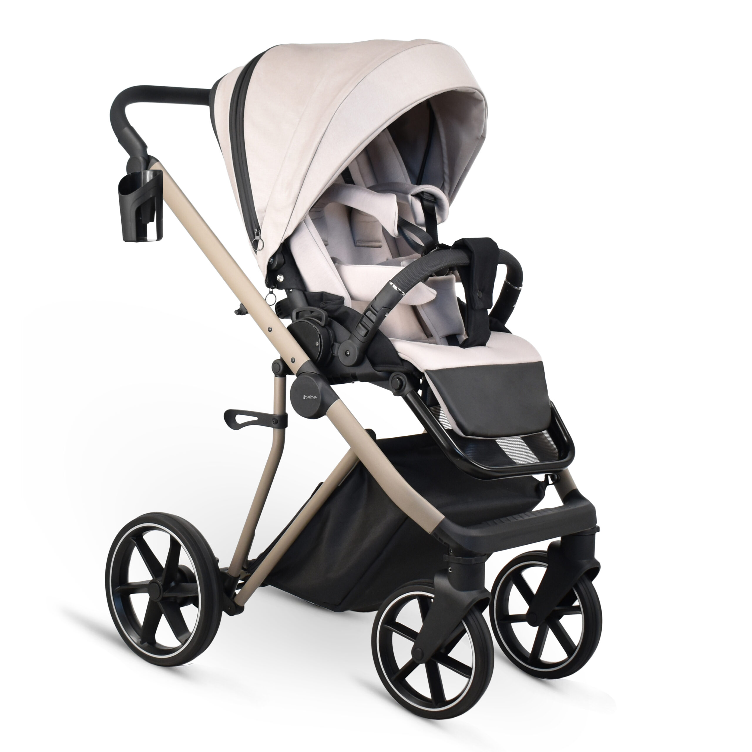 Cărucior pentru copii 2 in 1 iBebe Next2 Beige - Image 36