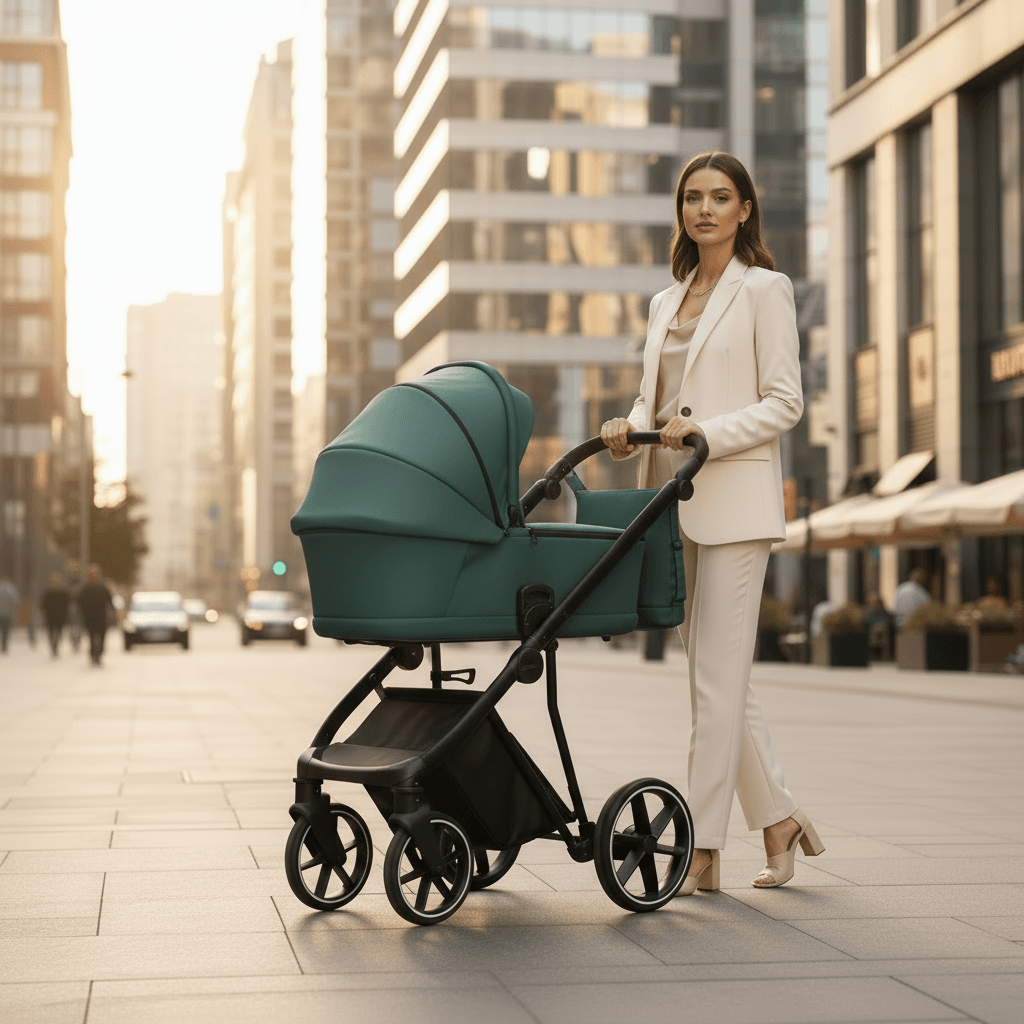 Cărucior pentru copii 2 in 1 iBebe Next2 Green - Image 8