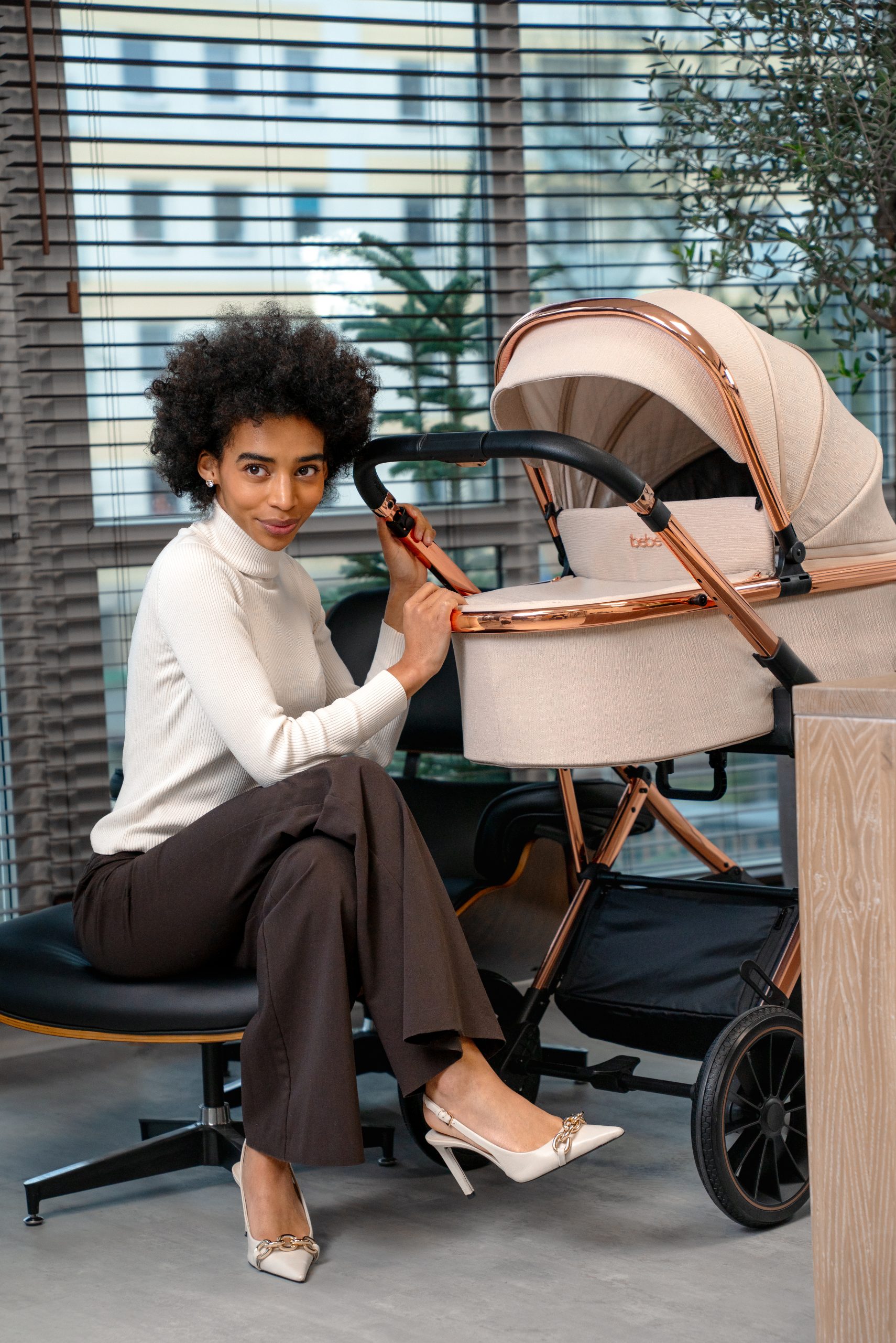 Carucior 2 in 1 iBebe Pro Beige - Image 8