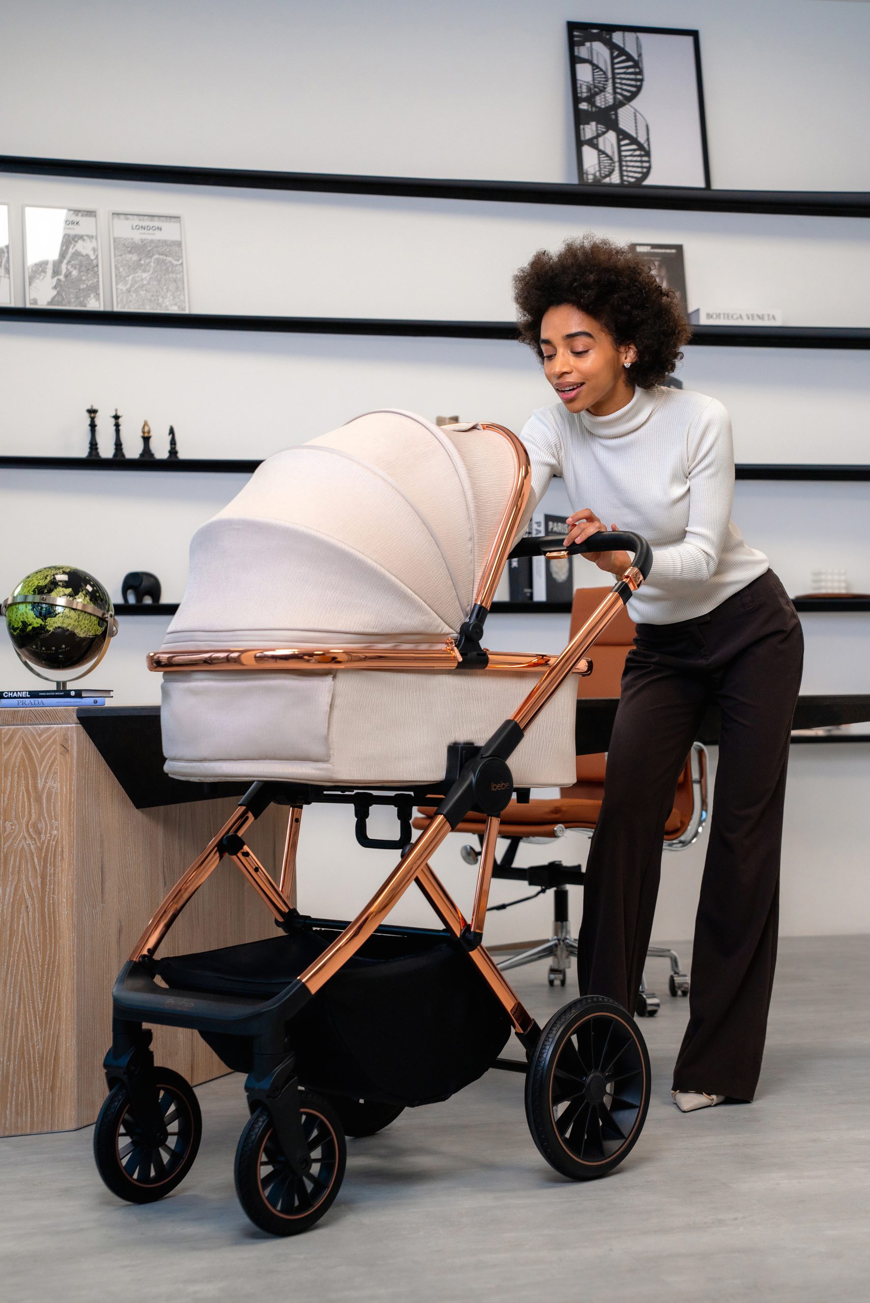 Carucior 2 in 1 iBebe Pro Beige - Image 9