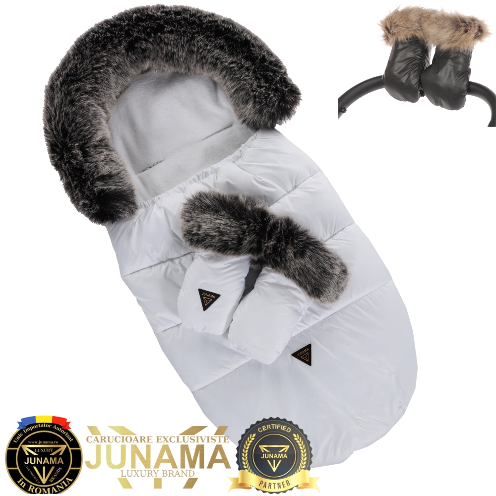 Sac de iarnă și mănuși Junama Igloo White